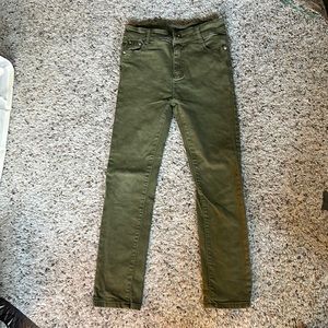 Barely worn green jeans.